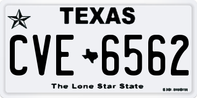 TX license plate CVE6562