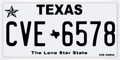TX license plate CVE6578