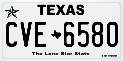 TX license plate CVE6580