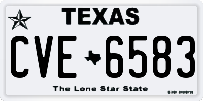 TX license plate CVE6583