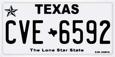 TX license plate CVE6592