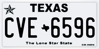 TX license plate CVE6596