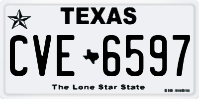 TX license plate CVE6597