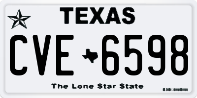 TX license plate CVE6598