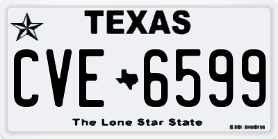 TX license plate CVE6599