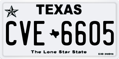 TX license plate CVE6605