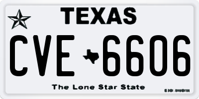 TX license plate CVE6606