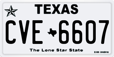 TX license plate CVE6607