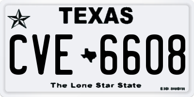 TX license plate CVE6608