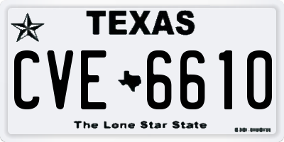 TX license plate CVE6610