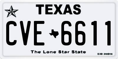 TX license plate CVE6611