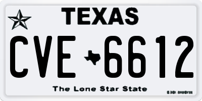 TX license plate CVE6612