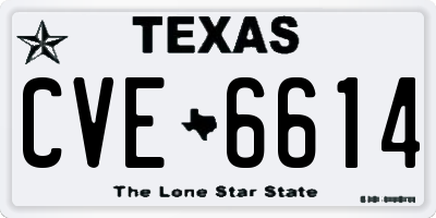 TX license plate CVE6614