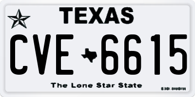 TX license plate CVE6615