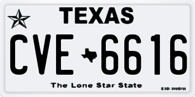 TX license plate CVE6616