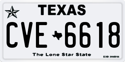 TX license plate CVE6618