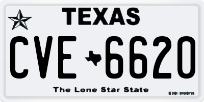 TX license plate CVE6620