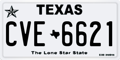 TX license plate CVE6621