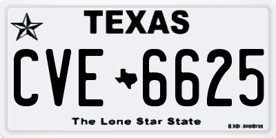 TX license plate CVE6625