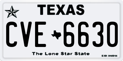 TX license plate CVE6630