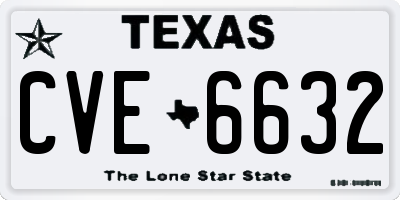 TX license plate CVE6632