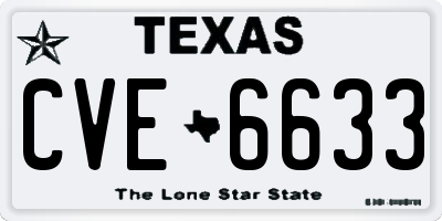 TX license plate CVE6633