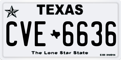 TX license plate CVE6636