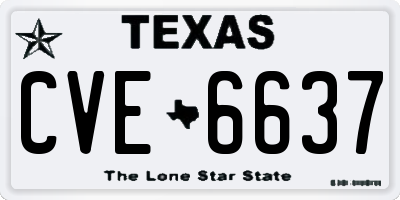 TX license plate CVE6637