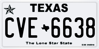 TX license plate CVE6638