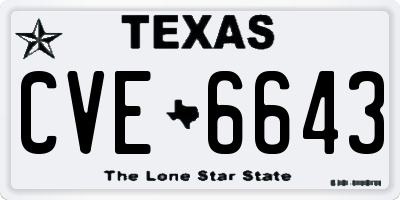 TX license plate CVE6643
