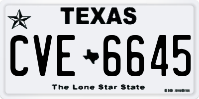 TX license plate CVE6645