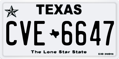 TX license plate CVE6647