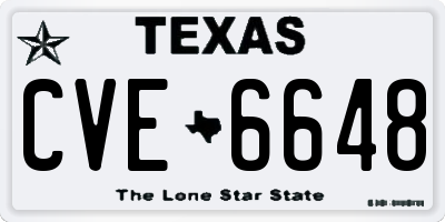 TX license plate CVE6648