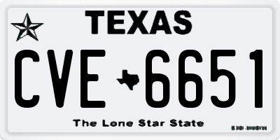 TX license plate CVE6651