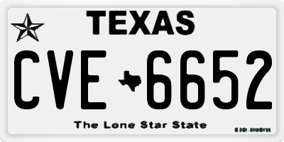 TX license plate CVE6652
