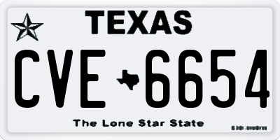 TX license plate CVE6654