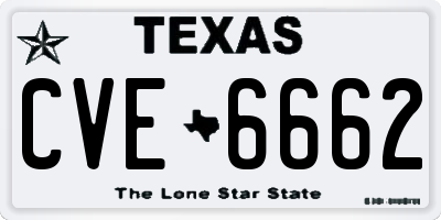 TX license plate CVE6662
