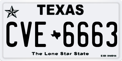 TX license plate CVE6663