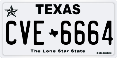 TX license plate CVE6664