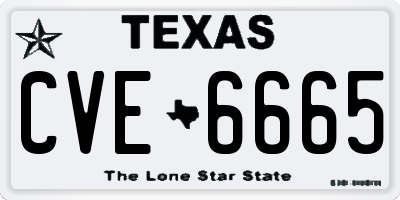 TX license plate CVE6665