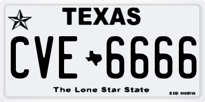 TX license plate CVE6666