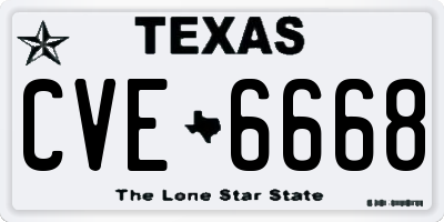 TX license plate CVE6668
