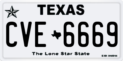 TX license plate CVE6669