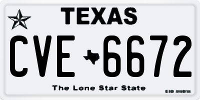 TX license plate CVE6672