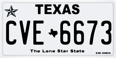 TX license plate CVE6673