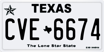 TX license plate CVE6674