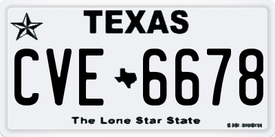TX license plate CVE6678