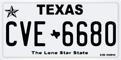 TX license plate CVE6680