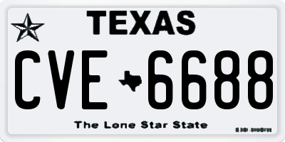 TX license plate CVE6688