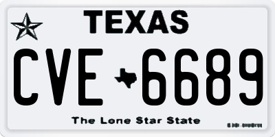 TX license plate CVE6689
